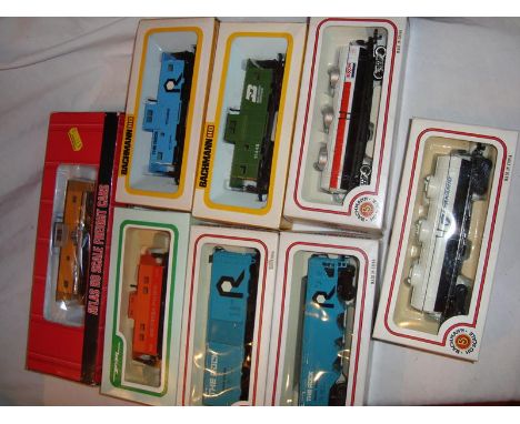 A group of American Outline freight wagons by Atlas and Bachmann - VG-E in G boxes (8)