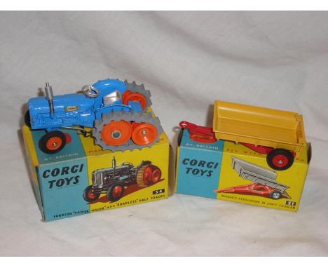 A Corgi number 54 Fordson Power Major, together with a number 51 Massey-Ferguson Tractor - VG in G-VG boxes (2)