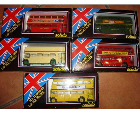 A group of five Solido RT Type buses - G (transfers applied) in G boxes (5)