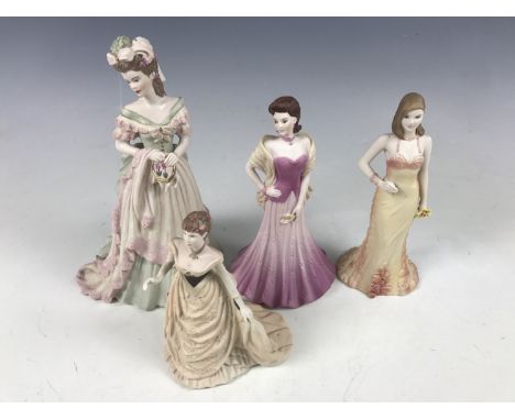 Four Coalport figurines including Age of Elegance Tapestry, Beau Monde Yasmin, Molly and Sheila (a/f)