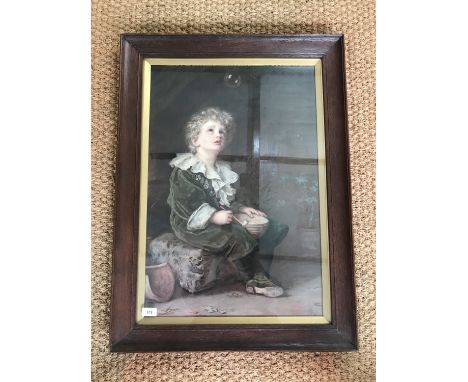 After John Everett Millais (1929-1896) Bubbles, period Pears lithographic print, framed and mounted under glass, 70 x 47 cm 