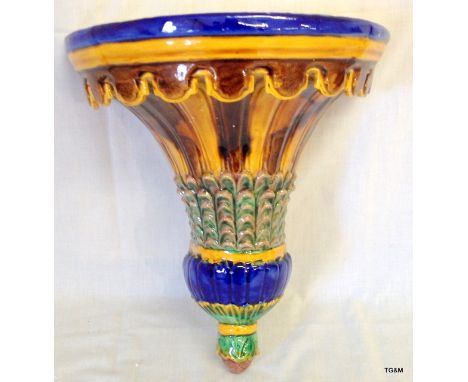 A large Majolica style wall bracket