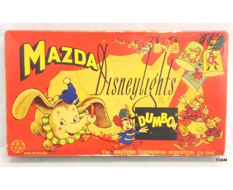 A set of Vintage Dumbo Disney lights by Mazda circa 1950's in original box