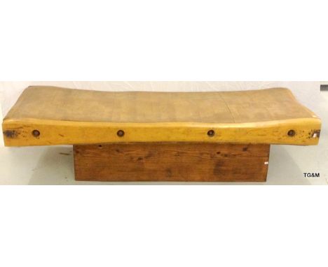 A large vintage Pine Butchers block 183 x 76 x 46