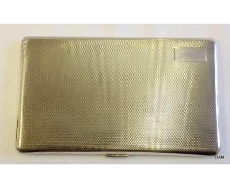 A Mappin and Webb engine turned silver cigarette case 215gms