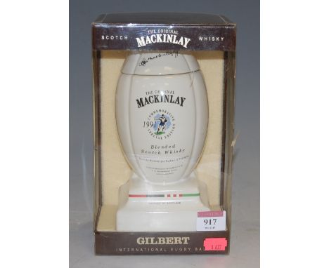The Original Mackinlay 1991 Gilbert Ball blended scotch whisky, in limited edition Wade ceramic decanter commemorating the I.