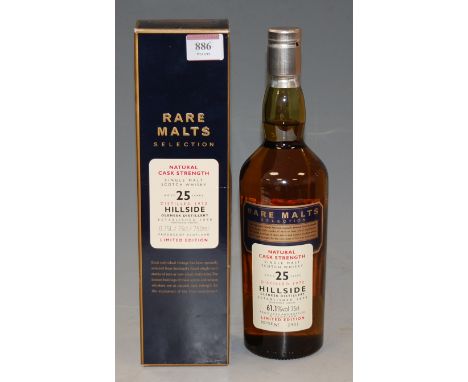 Hillside 25 year old rare malt single Highland Scotch whisky, from Glenesk distillery, distilled 1970, bottle No.2901, 75cl, 