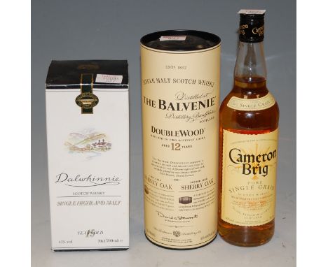 The Balvenie double wood aged 12 years single malt scotch whisky, 70cl, 40%, in carton; Dalwhinnie 15 year old single Highlan