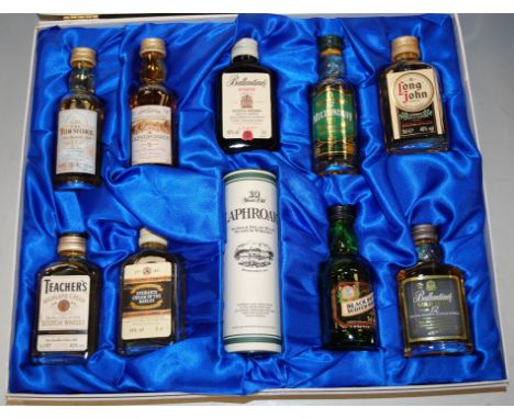 Allied Distillers Ltd gift set of ten miniature scotch whiskies