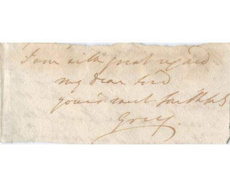 BRITISH PRIME MINISTERS: Selection of signed clipped pieces by various British Prime Ministers comprising Lord North, Duke of
