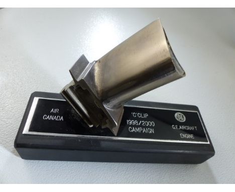 Piece from Air Craft G.E Aircraft Engine C'Clip 1998/2000 campaign. 'Air Canada' Compressor Blade