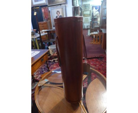 A leather clad stick stand, H.67cm 