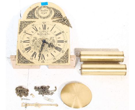 A 20th Century Tempus Fugit E. J. Goodfellow Wadebridge longcase / grandfather clock movement and parts to include the face h