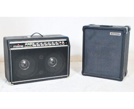 A pair of vintage audio equipment / speakers to include a Maine Electronics Ltd Model 70s together with an Astron Audio Produ