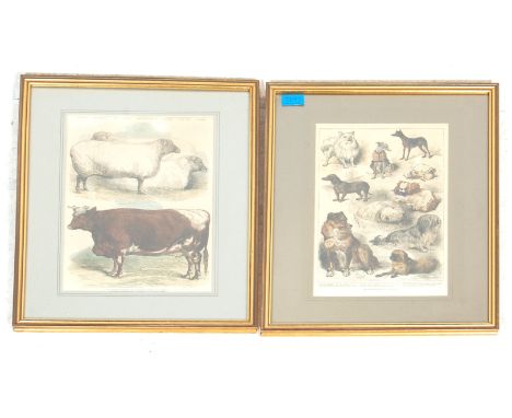 After H Weir - Artist and illustrator for the Illustrated London news and trained under George Baxter - A pair of antique agr