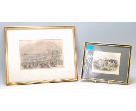 A pair of 19th Century Victorian local interest prints of Clevedon to include a hand coloured print published in the illustra