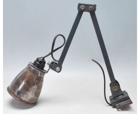 A vintage retro mid 20th Century Industral Blok Light type&nbsp; wall mounting Factory workshop type anglepoise lamp / light 
