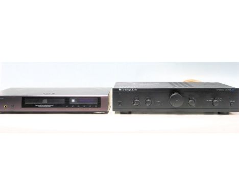 A collection of retro vintage Hi Fi audio equipment to include a Cambridge Audio A5 integrated amplifier together with a Camb