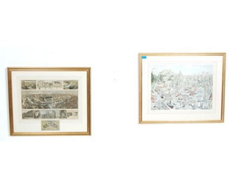 Martin Stuart Moore - Signed limited edition print - 'Memories of Bristol', 584/950, signed lower left. Together with a colle
