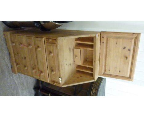 A modern waxed pine bureau, the fall flap over five drawers, raised on bracket feet  42''h  20''w      LSF