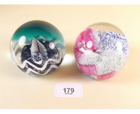 Two Caithness paperweights - 'Mosaic' and 'Ocean Racer'