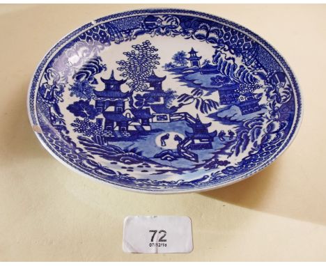 A first period Worcester shallow bowl with 'Disguised Numeral' mark c.1790