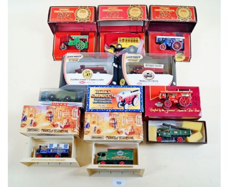 A group of eleven various Matchbox Models of Yesteryear including two limited edition Fowler Showmans engine and Aveling stea