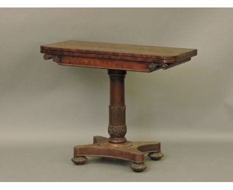 A Regency fold over card table