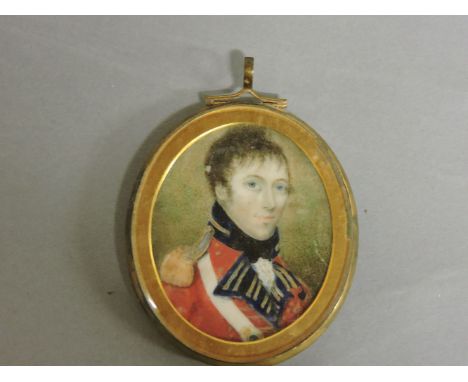 English SchoolPORTRAIT OF JAMES GRAHAM, CAPTAIN 18TH REGIMENTOval miniature on ivoryInscribed '(of Feddal) died in Jamaca (si