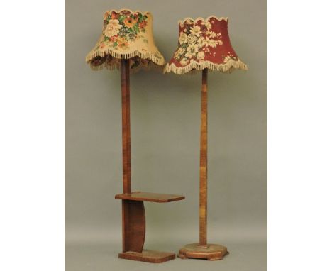 An Art Deco standard lamp, and another