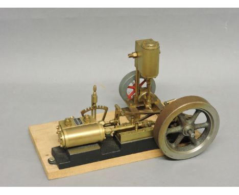 A Regner 'stationary' engine, hand built kit, mounted on a plinth