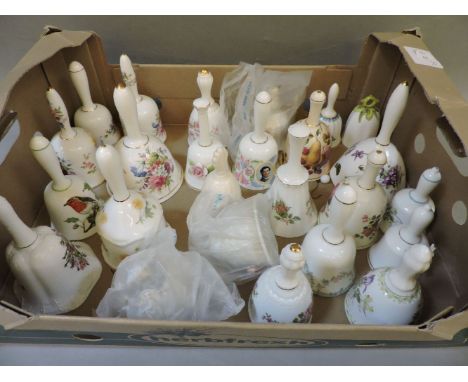 Twenty-five porcelain bells, to include Spode, Paragon, Coalport, Aynsley, Hammersley, Lladro, Palissy, Royal Doulton, Crown 