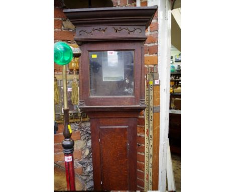 A George III oak 30 hour longcase clock, the 9¾in square brass dial inscribed 'Peter Bower, Redlench', 189.5cm high, with pen