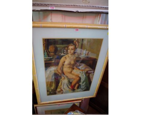 G S Fr..., half-length portrait of a seated female nude, indistinctly signed and dated, oil on canvasboard, 61 x 47cm. 