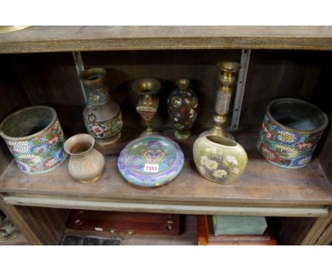A collection of Oriental cloisonne enamel items.&nbsp;&nbsp; 