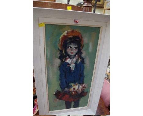 * Maleter, three quarter length portrait of a girl, signed, oil on canvas, 60 x 30cm.&nbsp; 