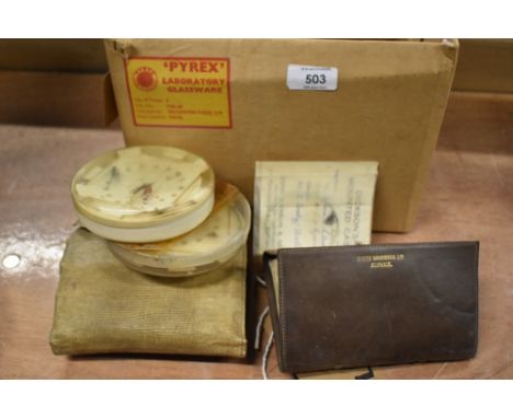 A Hardy fly/ cast  wallet containing mostly salmon flies another large cast wallet containing vintage flies and two round fly