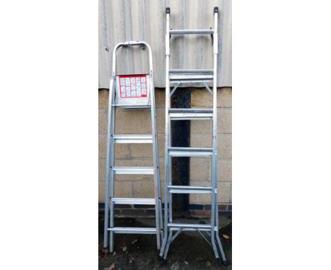 Two aluminium step ladders. 