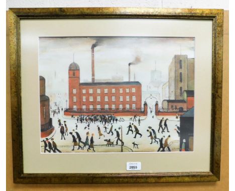 After LS Lowry. A framed print in modern frame.