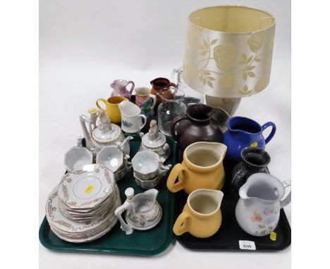 Various stoneware and other jugs, to include a Denby Coloroll jug, a brown glazed Fergus jug, two water jugs, a Japanese part