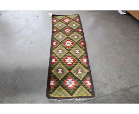 Approx. 6'4" x 2' Momani Kilim runner