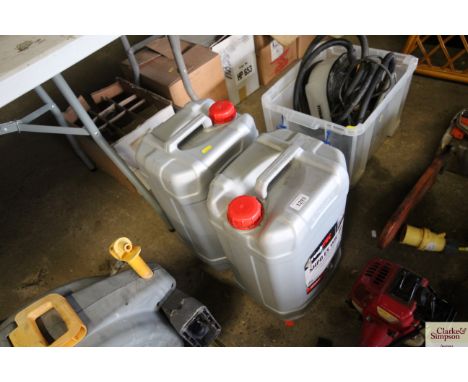 Two 25 sealed litres containing Truck Tech 1540 engine oil
