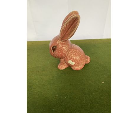 Sylvac snub nose rabbit in rare pink colourway, model 1027, H20cm