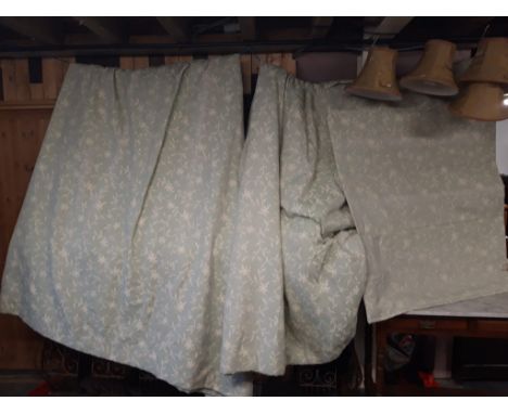 A pair of curtains &amp; a blind - well made, long drop
Curtains 190cm w x 255cm drop each - some sun discoloration
Blind 108