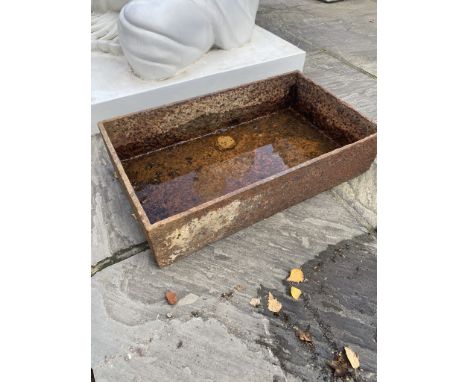 &nbsp;A heavy cast iron trough planter
W60cm x D36cm