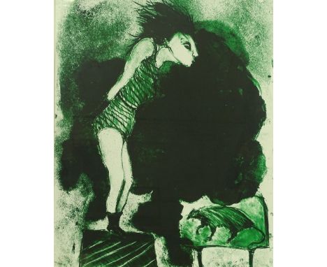 Anna Maria Pacheco (born 1943) lithograph, standing figure, signed, 75 x 56 cm framed