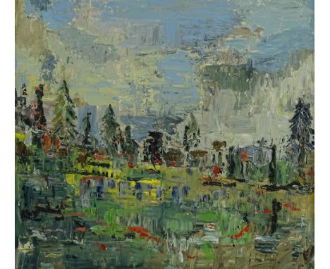 Graham Cooke, Oil on canvas Kosovo cleansed, 41 x 40 cm framed