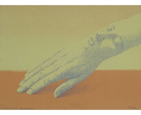 Rene Magritte, colour lithograph Les Bijoux Indiscrets, published 1975 from an edition of 575, signed in the plate, image 23 