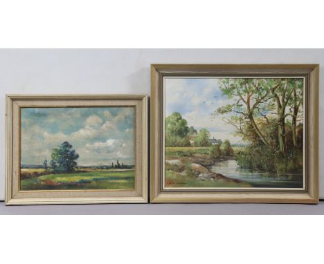 DAVID R. NAHMAD (British 20th century) Two oil paintings on canvas titled “Summertime” &amp; “A Quiet Corner”, each signed &a