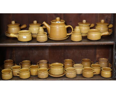 A Langley pottery “Canterbury” forty-seven piece part tea &amp; coffee service; &amp; a Denby “Saturn” seventeen piece part t